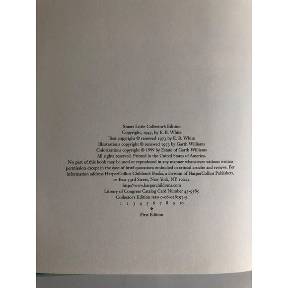 Stuart Little Collector's Edition By E.B. White Illustrated Hardcover 1973 - Picture 4 of 5